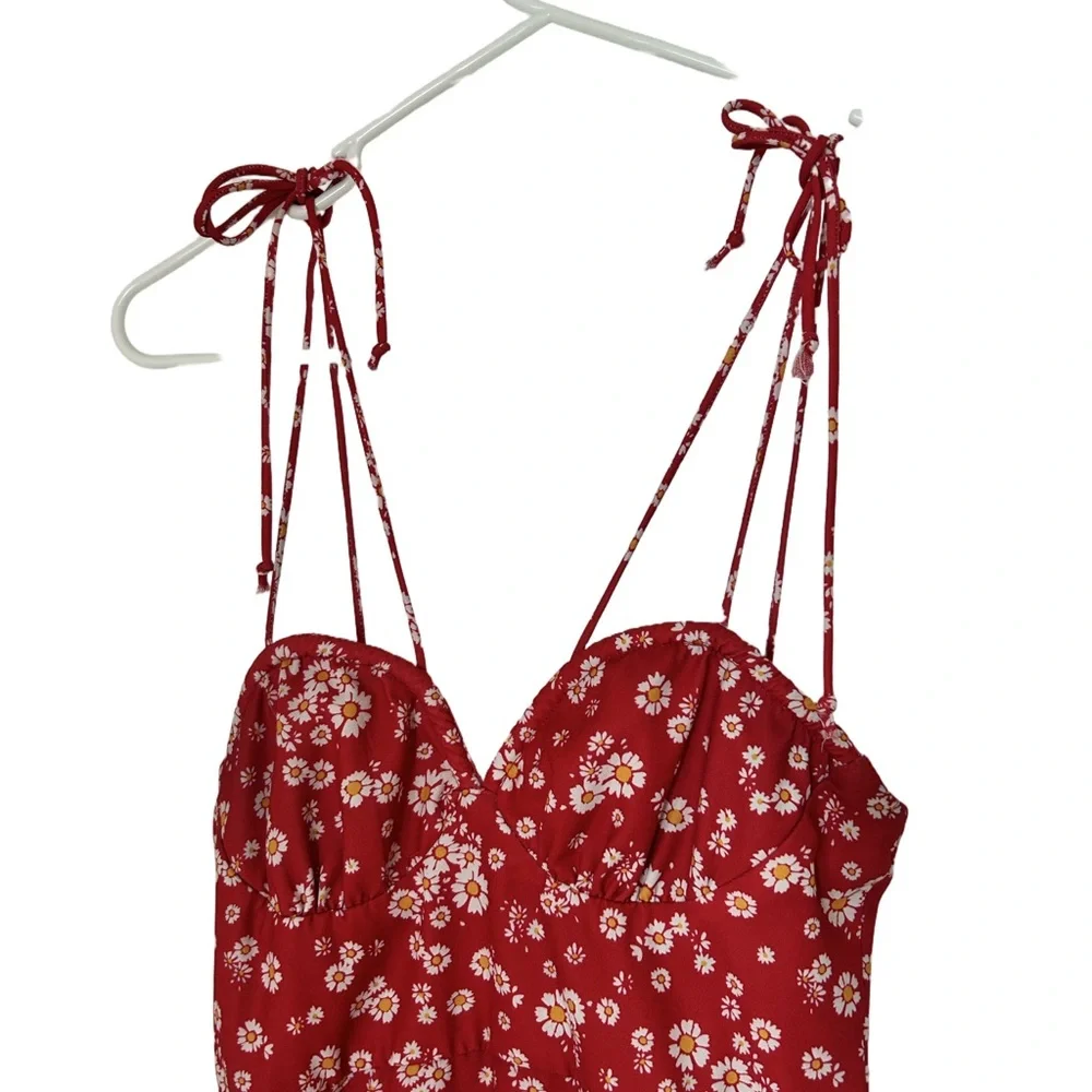 Princess Polly Floral Red Summer Dress Size 2/XS - Picture 5 of 9